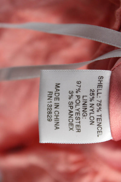 Tularosa Women Cropped Tencel V-Neck 3/4 Sleeve Blouse Pink Size XS