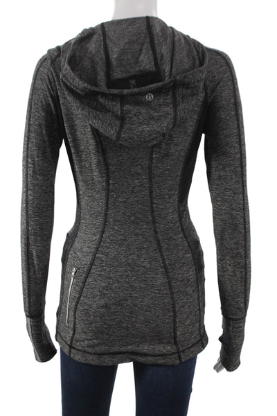 Lululemon Women Pullover Hoodie Cowl Neck Gray Polyester Blend Size 4
