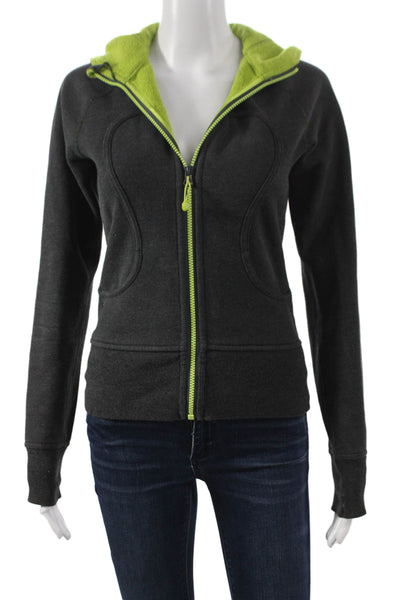 Lululemon Womens Gray Track Jacket Zip Long Sleeve Size 2