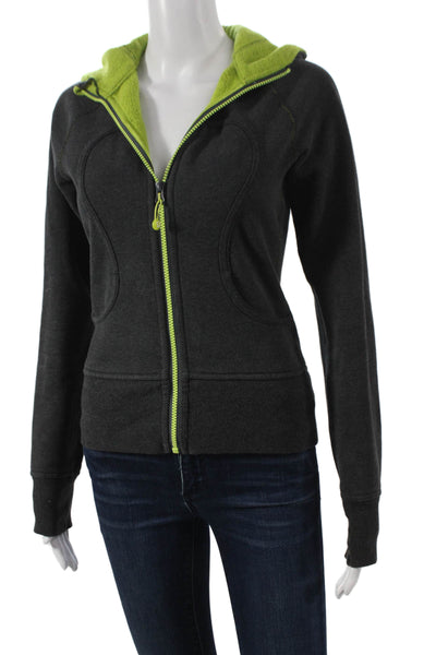 Lululemon Womens Gray Track Jacket Zip Long Sleeve Size 2