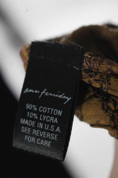 Ann Ferriday Brown Cotton Lace Trim Long Sleeve Cardigan Size One Size New