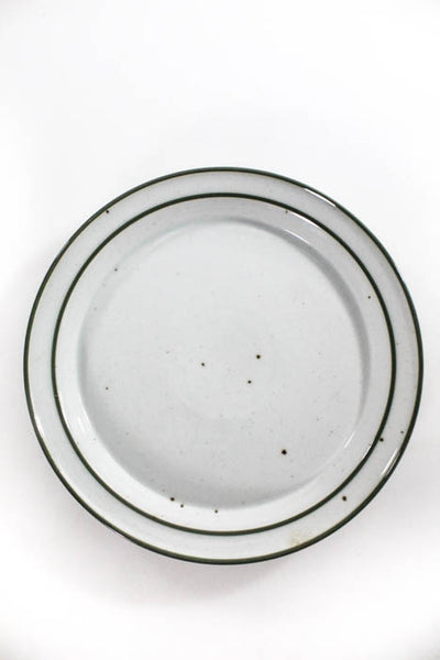Set 12 Dansk White Green Round 10" Dinner Plates