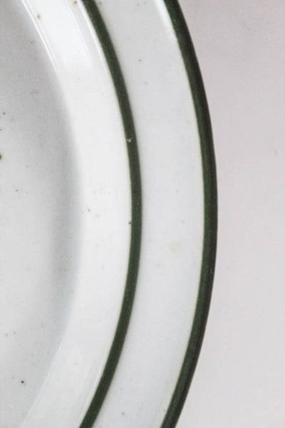 Set 12 Dansk White Green Round 10" Dinner Plates