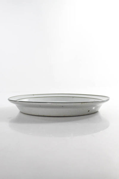 Set 12 Dansk White Green Round 10" Dinner Plates