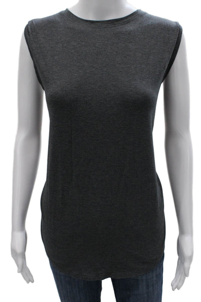 Lululemon Womens Gray Cotton Basic Sleeveless Tank Round Neck Size 8