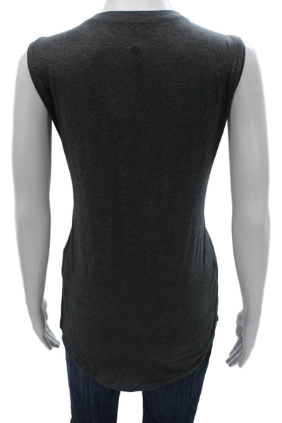 Lululemon Womens Gray Cotton Basic Sleeveless Tank Round Neck Size 8