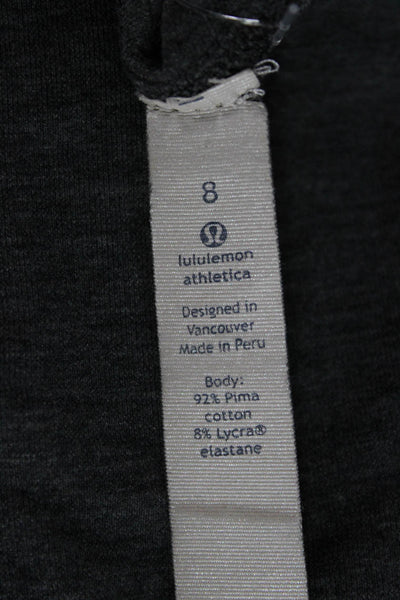 Lululemon Womens Gray Cotton Basic Sleeveless Tank Round Neck Size 8