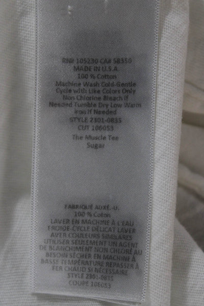 Current/Elliott Womens Basic Cotton Round Neck Sleeveless Tank White Size 2
