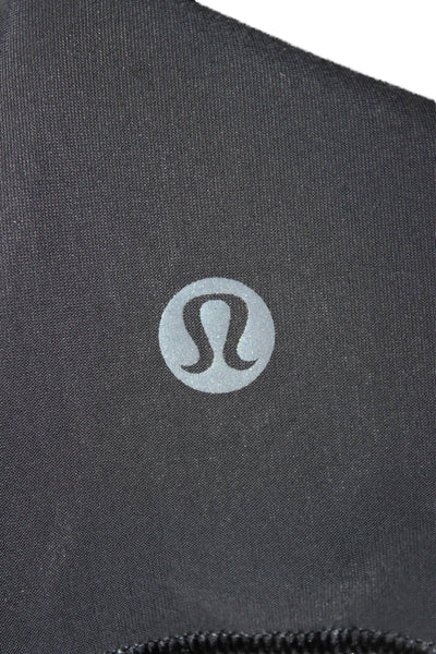 Lululemon Women Basic T-Shirt Black Nylon Long Sleeve Round Neck Size 8