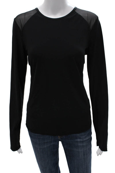 Lululemon Womens Basic Black Long Sleeve Crew Neck Nylon T-Shirt Size 10