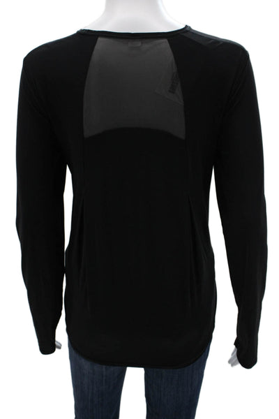 Lululemon Womens Basic Black Long Sleeve Crew Neck Nylon T-Shirt Size 10