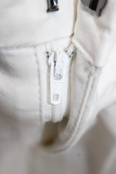 Vince Women Bermuda Cotton Zip White Shorts Size 10