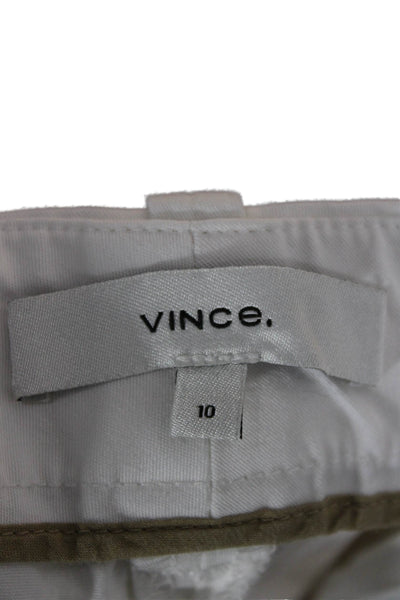 Vince Women Bermuda Cotton Zip White Shorts Size 10