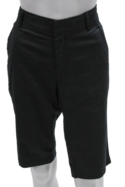 Vince Women Chino Shorts Black Cotton Zip Size 10