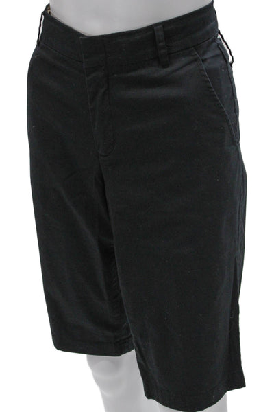 Vince Women Chino Shorts Black Cotton Zip Size 10