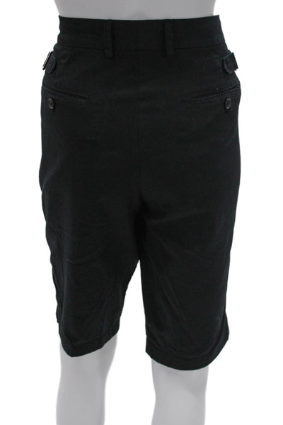 Vince Women Chino Shorts Black Cotton Zip Size 10