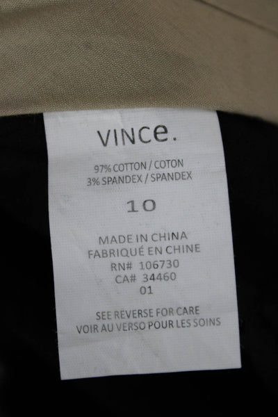 Vince Women Chino Shorts Black Cotton Zip Size 10