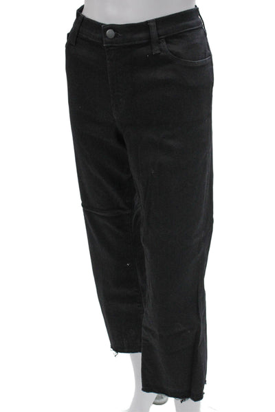J Brand Womens Cropped High Rise Black Cotton Jeans Size 32