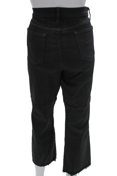 J Brand Womens Cropped High Rise Black Cotton Jeans Size 32