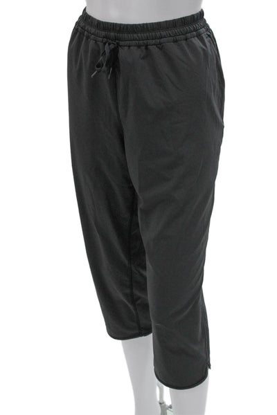 Lululemon Womens Gray Capri Pants Nylon Drawstring Inseam 21 Size 12