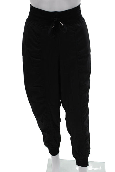 Lululemon Women Black Nylon Jogger Pants Drawstring Size 12