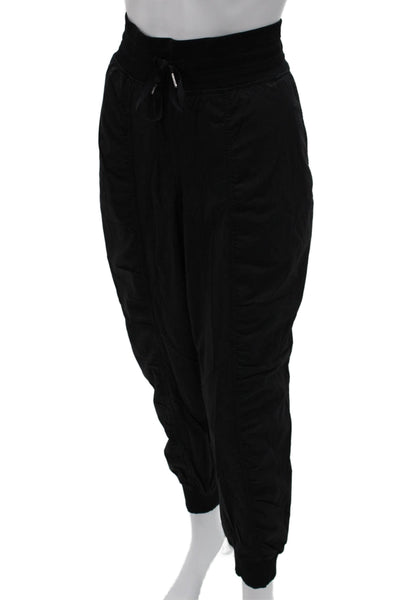 Lululemon Women Black Nylon Jogger Pants Drawstring Size 12