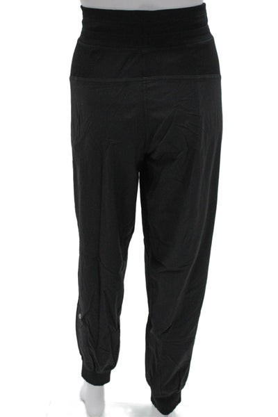Lululemon Women Black Nylon Jogger Pants Drawstring Size 12