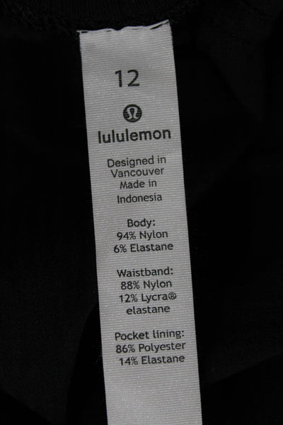 Lululemon Women Black Nylon Jogger Pants Drawstring Size 12