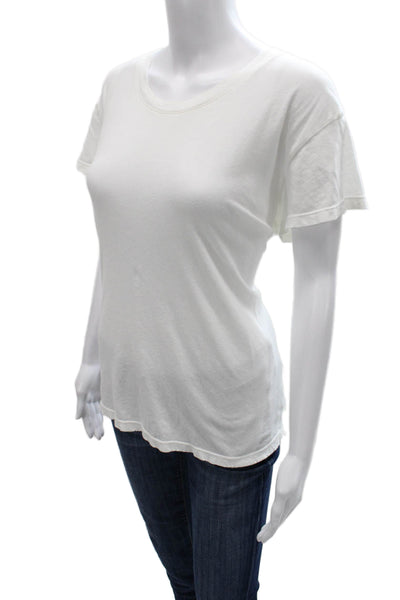Current/Elliott Women Basic Cotton Crew Neck Short Sleeve T-Shirt Size 3