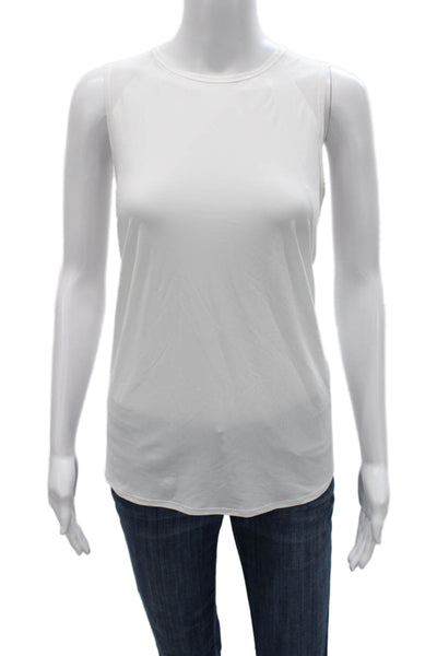 Lululemon Women Basic Sleeveless Tank White Nylon Round Neck Size 8