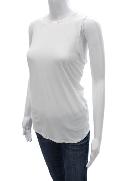 Lululemon Women Basic Sleeveless Tank White Nylon Round Neck Size 8