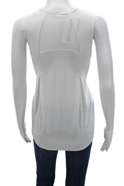 Lululemon Women Basic Sleeveless Tank White Nylon Round Neck Size 8