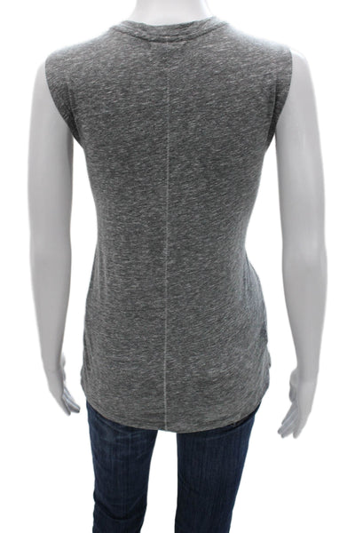Sundry Women Sleeveless Crew Neck Tank Solid Gray Polyester Size 3