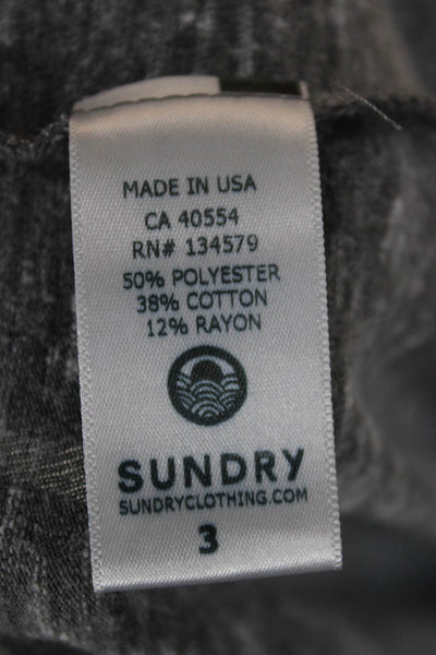 Sundry Women Sleeveless Crew Neck Tank Solid Gray Polyester Size 3