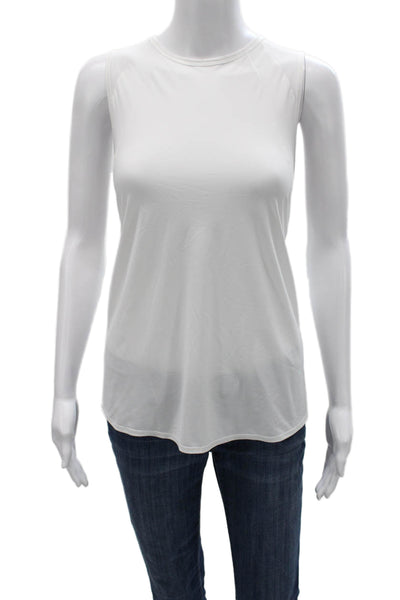 Lululemon Women Sleeveless Crew Neck Nylon Basic Tank White Size 8