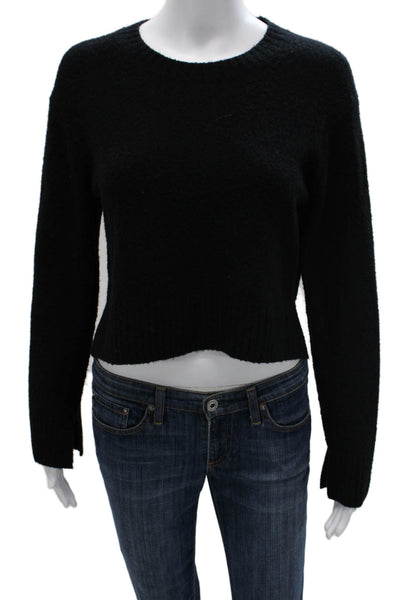 Allsaints Womens Black Wool Crew Neck Pullover Long Sleeve Size S