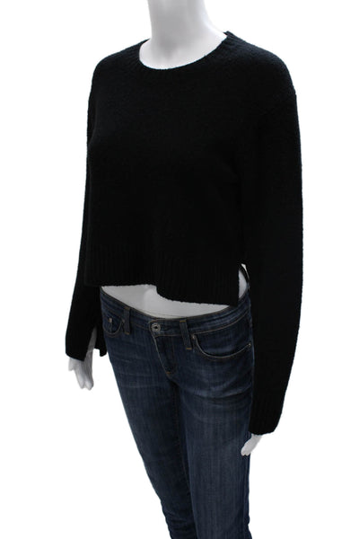 Allsaints Womens Black Wool Crew Neck Pullover Long Sleeve Size S