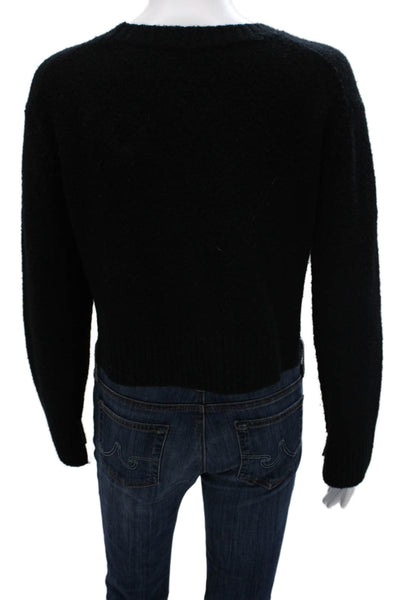 Allsaints Womens Black Wool Crew Neck Pullover Long Sleeve Size S