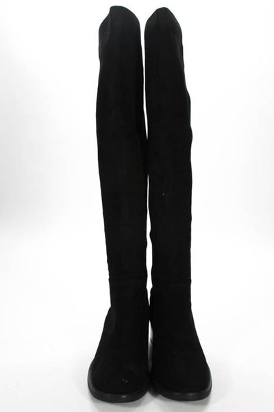 Blondo Black Suede Nylon Over The Knee Boots Size 10
