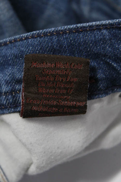 James Cured Blue Cotton Zipper Fly Medium Wash Boot Cut Jeans Size 28