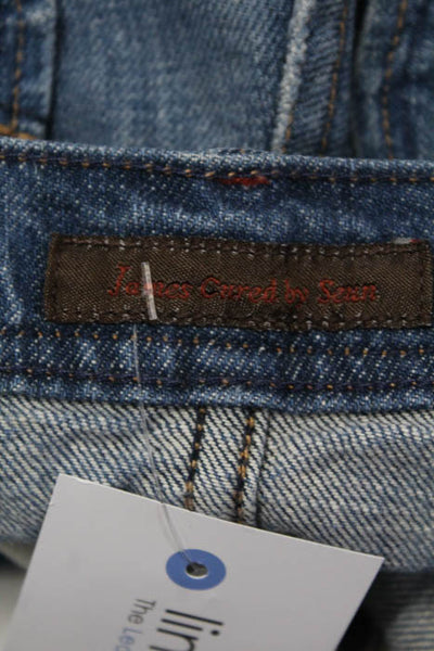 James Cured Blue Cotton Zipper Fly Medium Wash Boot Cut Jeans Size 28