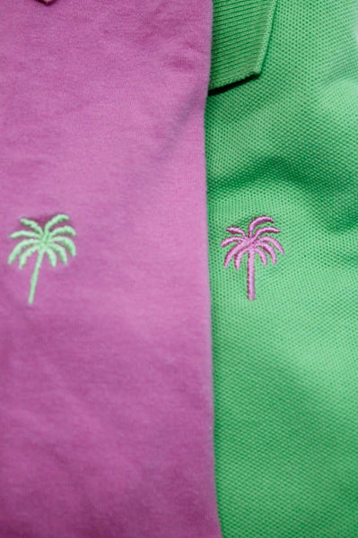 Lilly Pulitzer Lot 2 Pink Green Cotton Polo Shirts Size Medium
