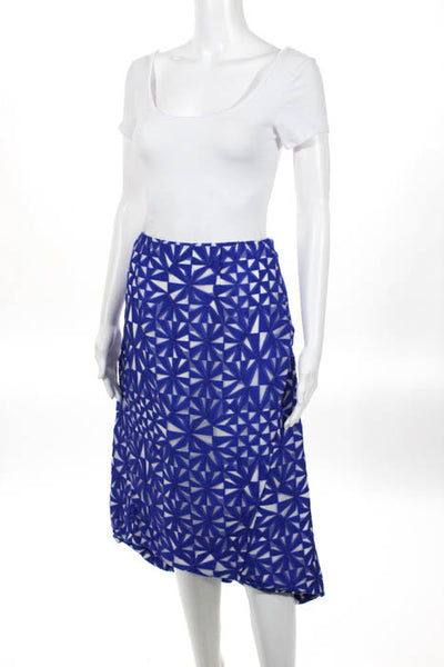 Adeam Yves Klein Blue White Geo High Low A Line Skirt Size 6 New $1285 LL19LL