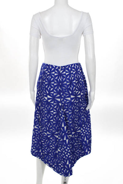 Adeam Yves Klein Blue White Geo High Low A Line Skirt Size 6 New $1285 LL19LL