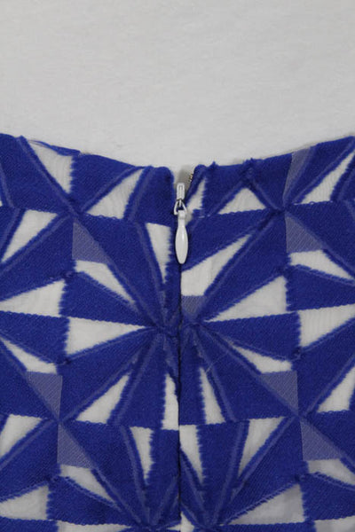 Adeam Yves Klein Blue White Geo High Low A Line Skirt Size 6 New $1285 LL19LL
