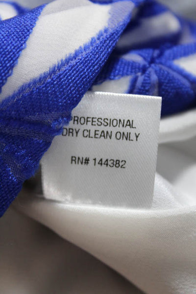 Adeam Yves Klein Blue White Geo High Low A Line Skirt Size 6 New $1285 LL19LL