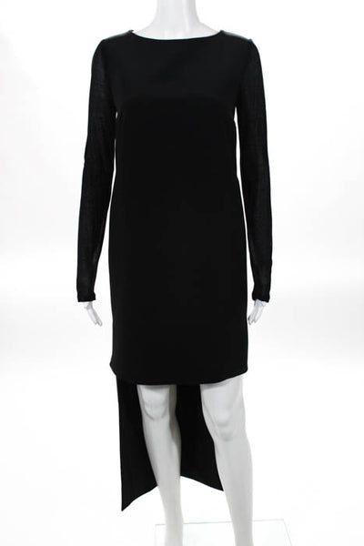 Adeam Black Boat Neck Side Slit Scroll Maxi Dress Size 4 New $1150 LL19LL