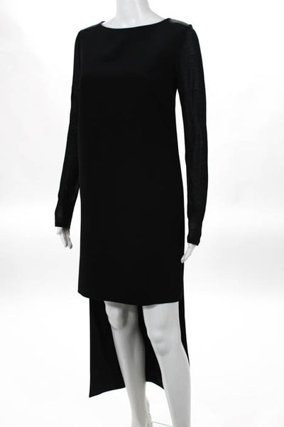 Adeam Black Boat Neck Side Slit Scroll Maxi Dress Size 4 New $1150 LL19LL