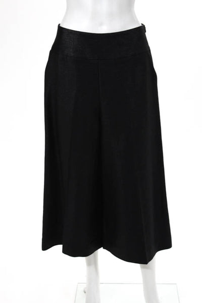Adeam Black High Waist Side Zip Wide Leg Culotte Pants Size 8 New $1250 LL19LL