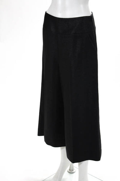 Adeam Black High Waist Side Zip Wide Leg Culotte Pants Size 8 New $1250 LL19LL